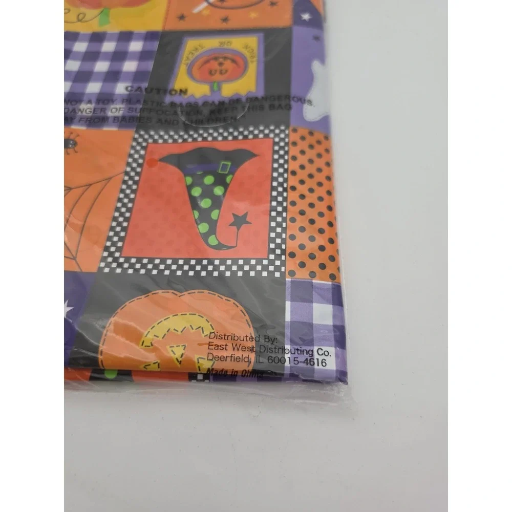 Vtg NOS Halloween Vinyl Table Cloth  52x72